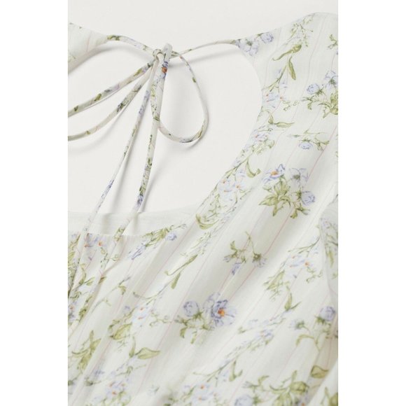NWT BROCK COLLECTION X H&M COLLABORATION WHITE FLORAL BALLON HEM DRESS SZ MEDIUM - Picture 8 of 12